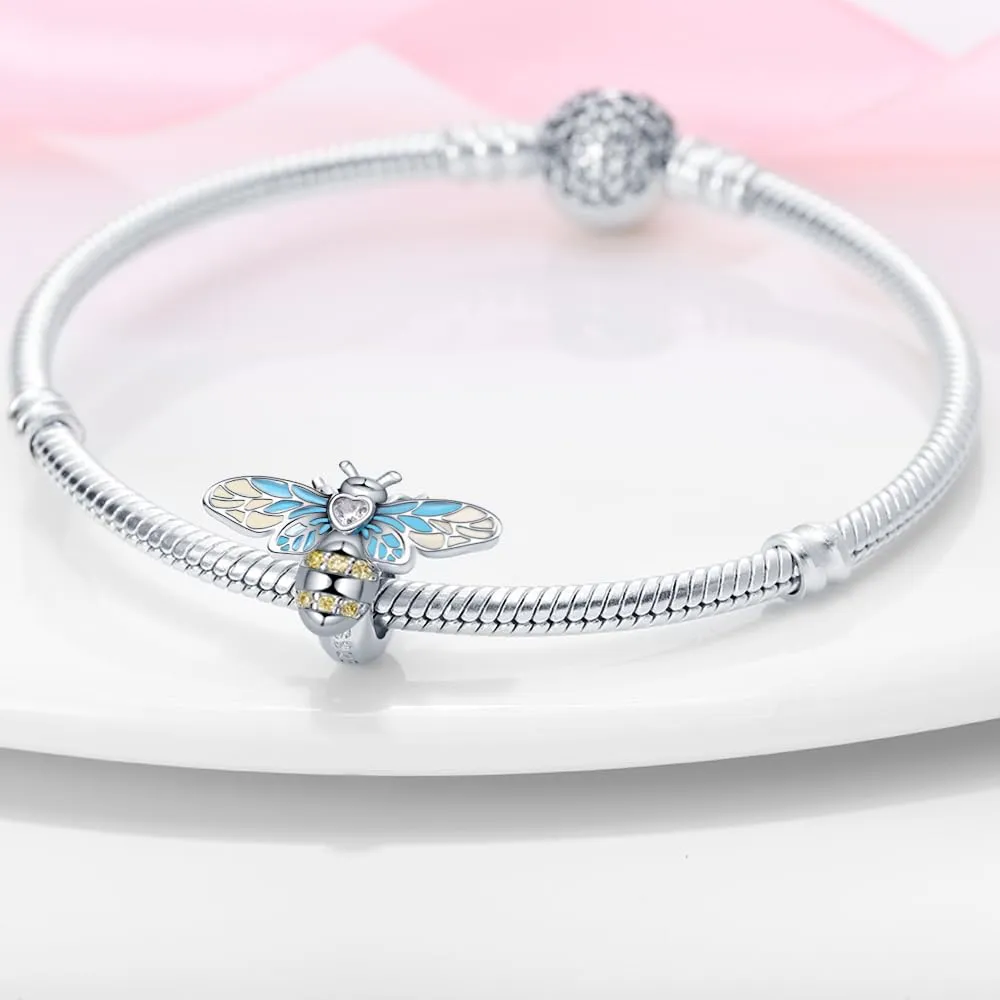 KUNSIR Bead Charm in Argento Sterling 925 con Cubic Zirconia, Compatibile con Braccialetti e Collane Europei - immagine 3