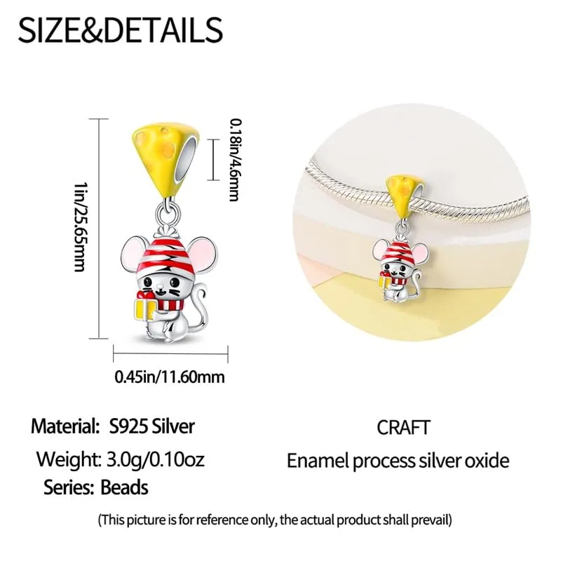 KUNSIR Bead Charm Ciondolo Argento Sterling 925 con Cubic Zirconia per Braccialetti e Collane Europei - immagine 5