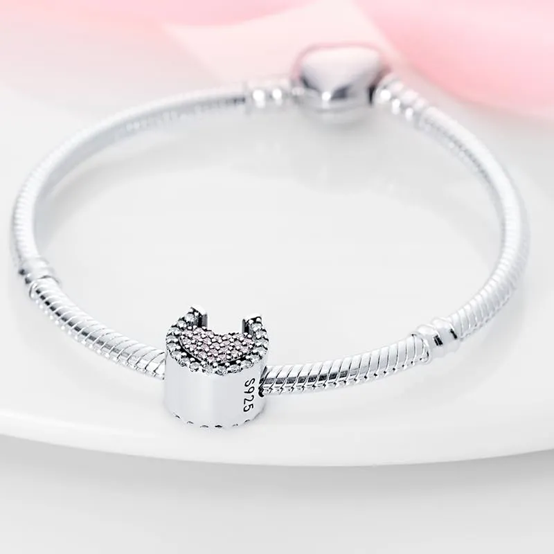 KUNSIR Bead Charm Ciondolo Argento Sterling 925 con Cubic Zirconia per Pandora Braccialetti e Collane Europei - immagine 3