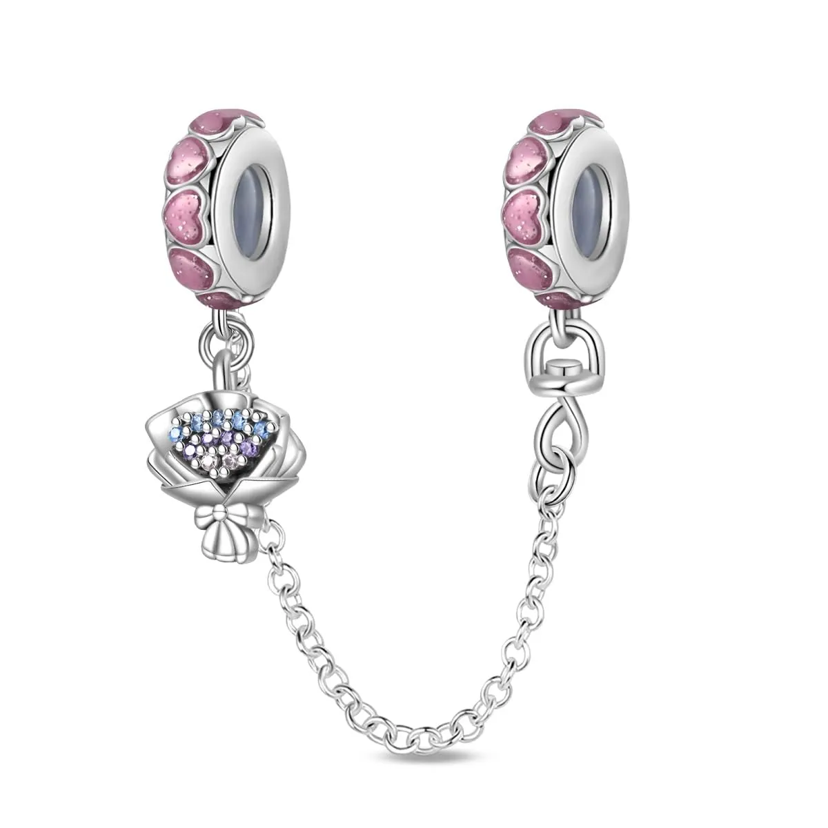 KUNSIR Bead Charm Ciondolo Argento Sterling 925 con Cubic Zirconia per Pandora Braccialetti e Collane Europee - immagine 1