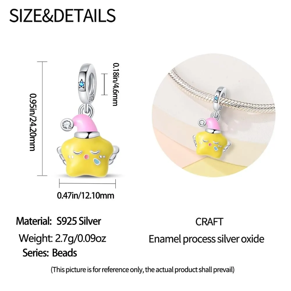 KUNSIR Bead Charm in Argento Sterling 925 con Cubic Zirconia, compatibile con Braccialetti e Collane europei - immagine 6