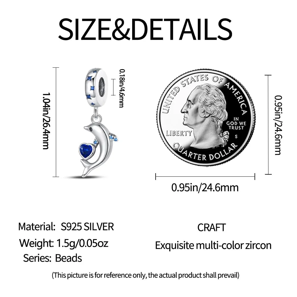 KUNSIR Ciondolo in Argento Sterling 925 con Cubic Zirconia per Braccialetti e Collane Europei - immagine 5