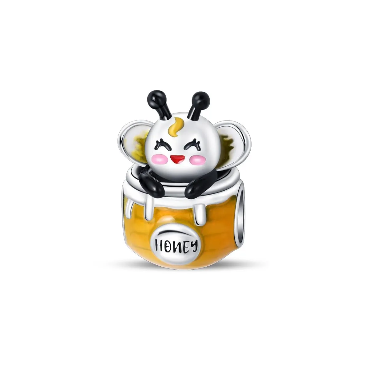 KUNSIR Bead Charm in Argento Sterling 925 con Cubic Zirconia per Braccialetti e Collane Europee - immagine 1