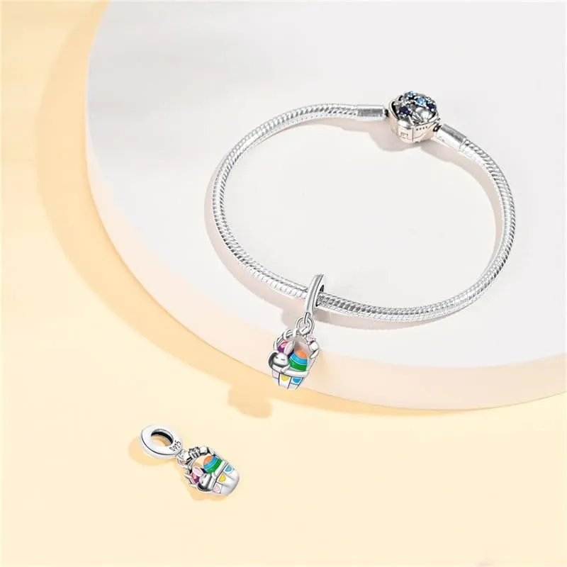 KUNSIR Bead Charm in Argento Sterling 925 con Cubic Zirconia per Braccialetti e Collane Europei - immagine 3