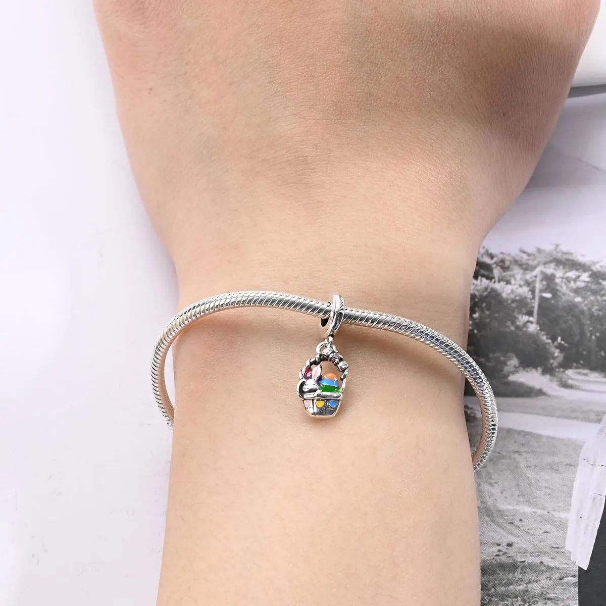 KUNSIR Bead Charm in Argento Sterling 925 con Cubic Zirconia per Braccialetti e Collane Europei - immagine 4
