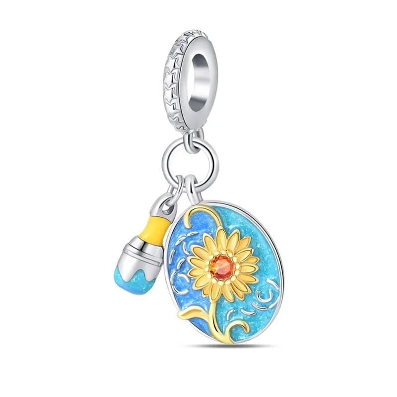 KUNSIR Bead Charm in Argento Sterling 925 con Cubic Zirconia per Braccialetti e Collane Europei - immagine 1