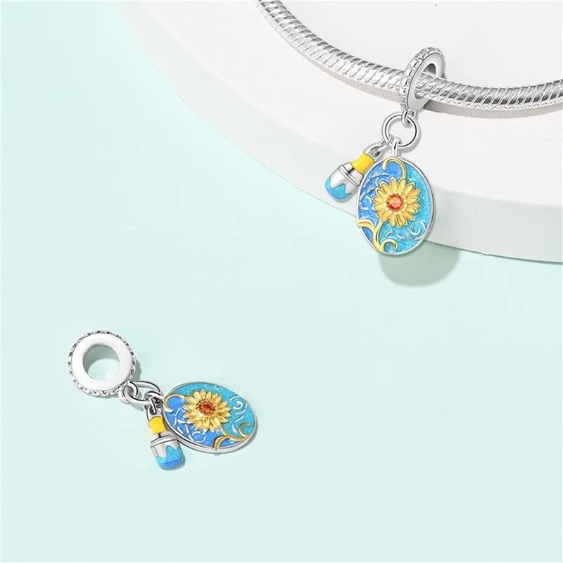 KUNSIR Bead Charm in Argento Sterling 925 con Cubic Zirconia per Braccialetti e Collane Europei - immagine 2