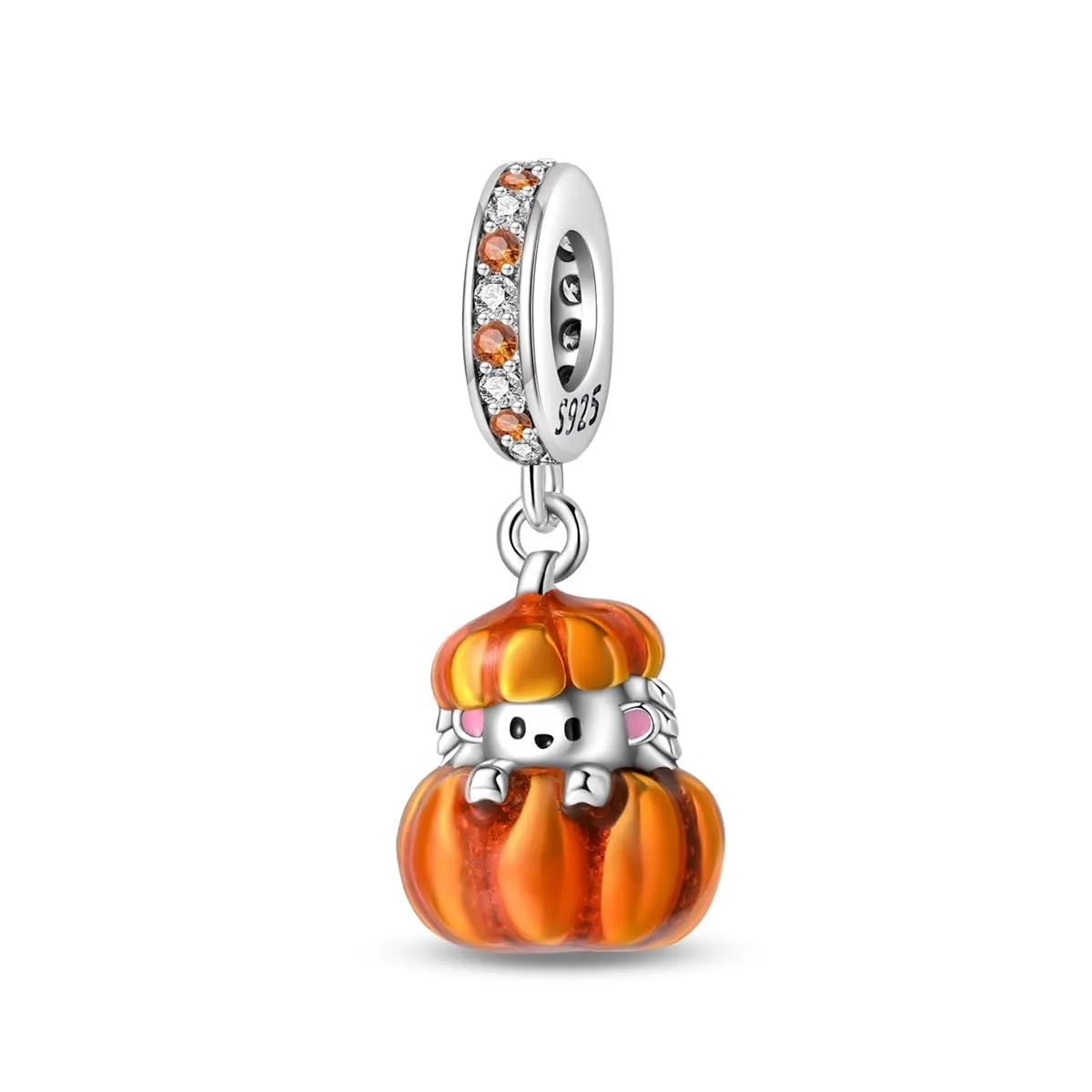 KUNSIR Bead Charm in Argento Sterling 925 con Cubic Zirconia per Braccialetti e Collane Europei - immagine 1