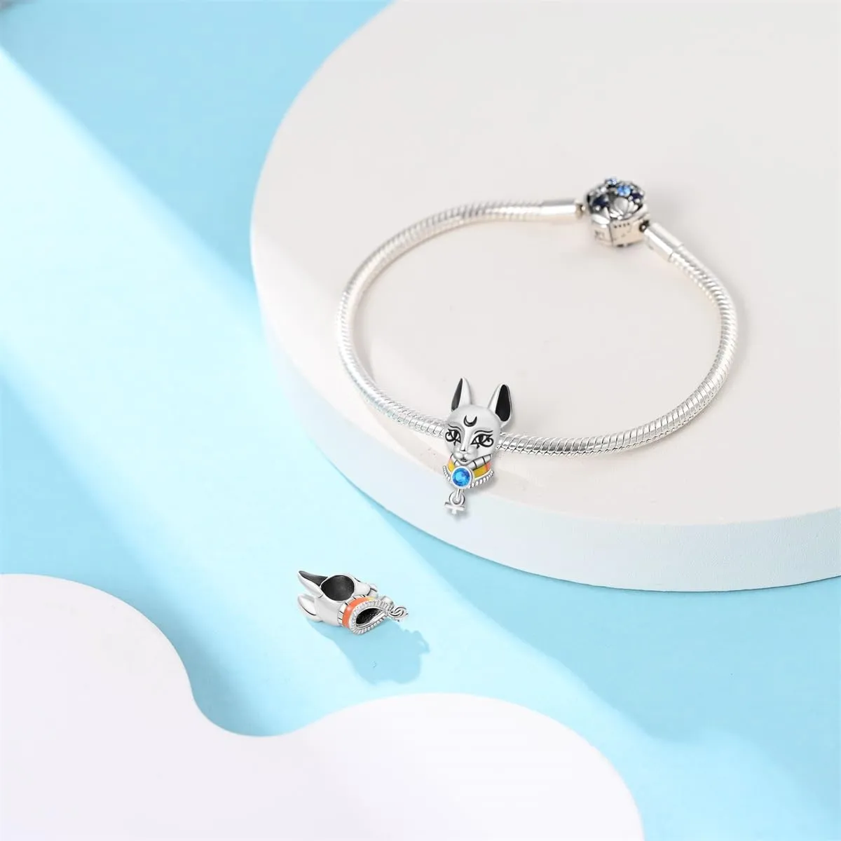KUNSIR Bead Charm Ciondolo Argento Sterling 925 con Cubic Zirconia per Braccialetti e Collane Europei - immagine 3