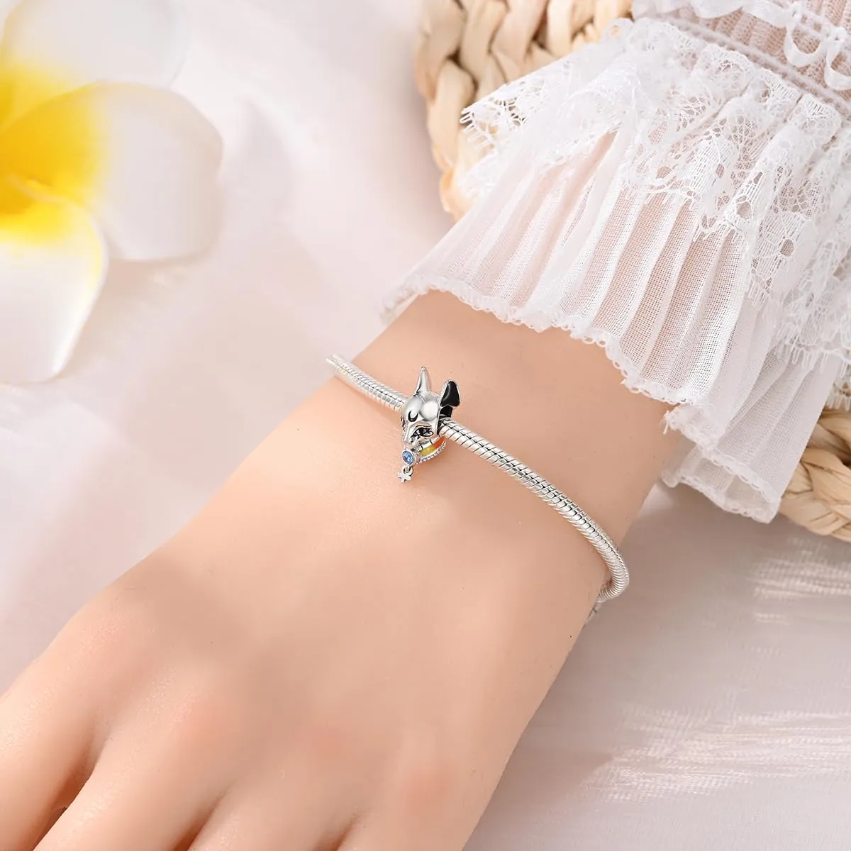KUNSIR Bead Charm Ciondolo Argento Sterling 925 con Cubic Zirconia per Braccialetti e Collane Europei - immagine 4