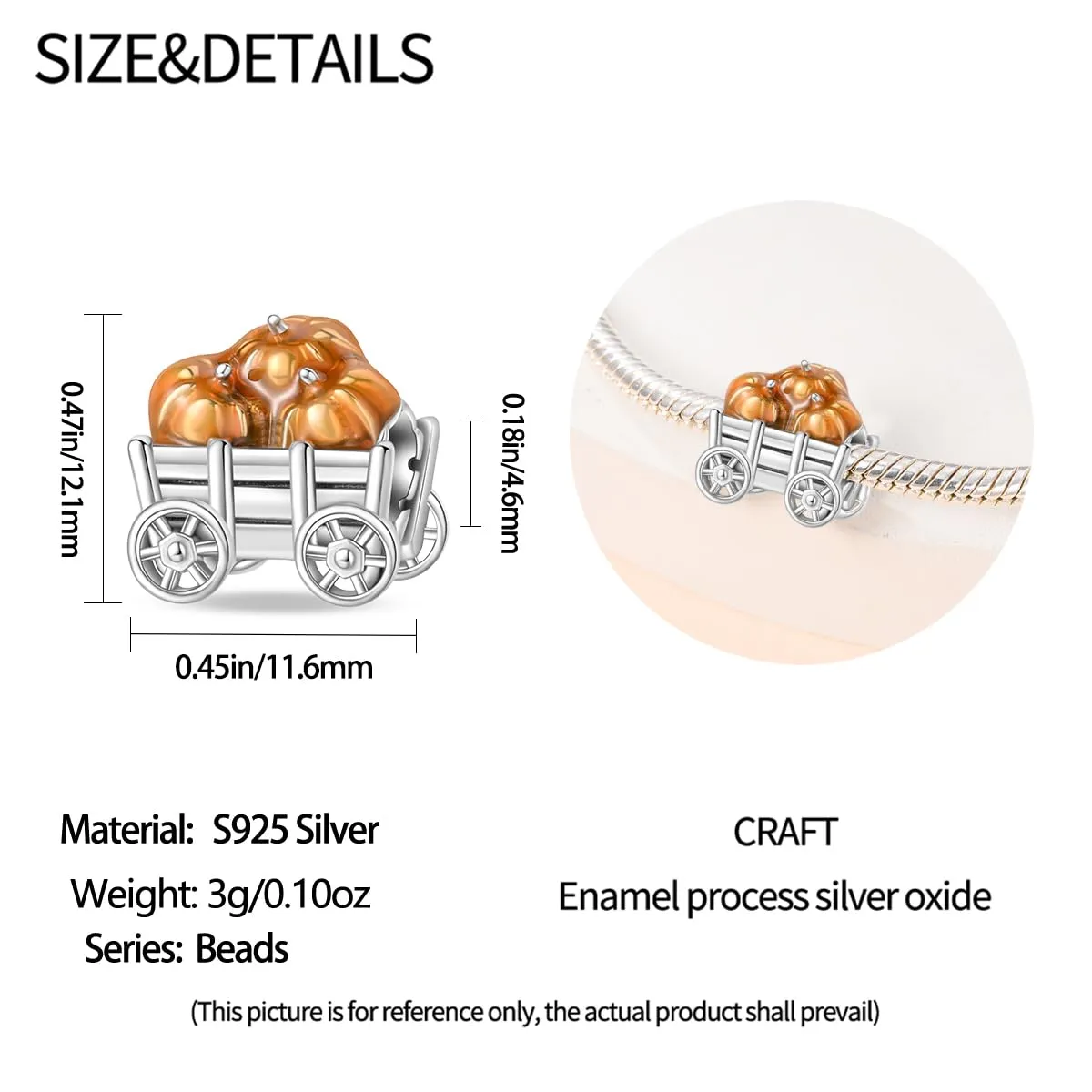 KUNSIR Bead Charm Ciondolo Argento Sterling 925 con Cubic Zirconia per Braccialetti e Collane Europei - immagine 5