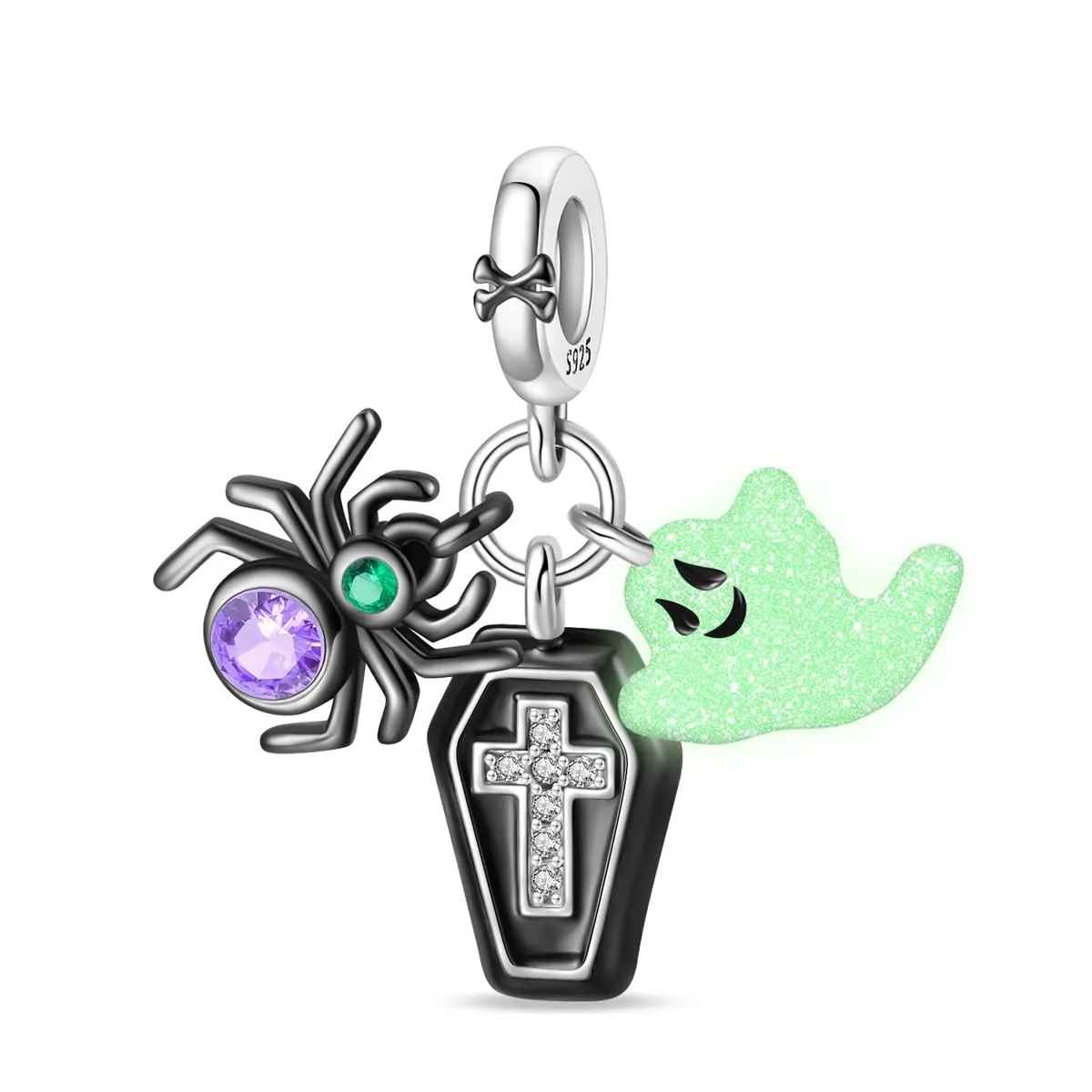 KUNSIR Bead Charm Ciondolo Argento Sterling 925 con Cubic Zirconia per Pandora Braccialetti e Collane Europee - immagine 4