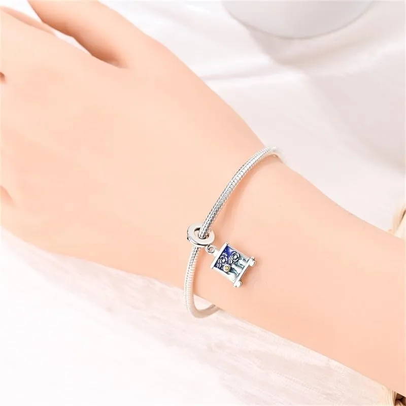 KUNSIR Bead Charm Ciondolo Argento Sterling 925 con Cubic Zirconia per Pandora Braccialetti e Collane Europei - immagine 4