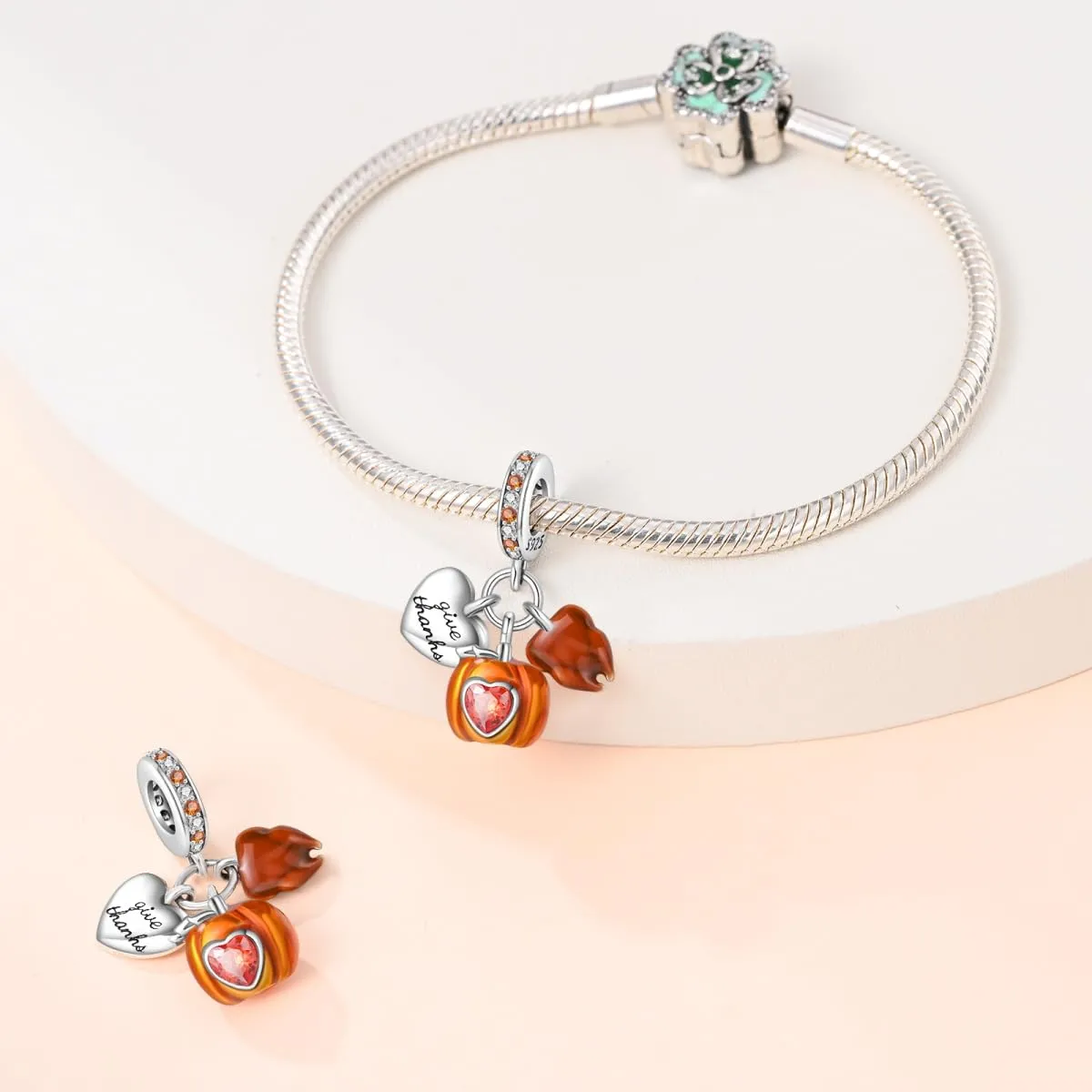 Pandach Bead Charm in Argento Sterling 925 con Cubic Zirconia per Braccialetti e Collane europei - immagine 3