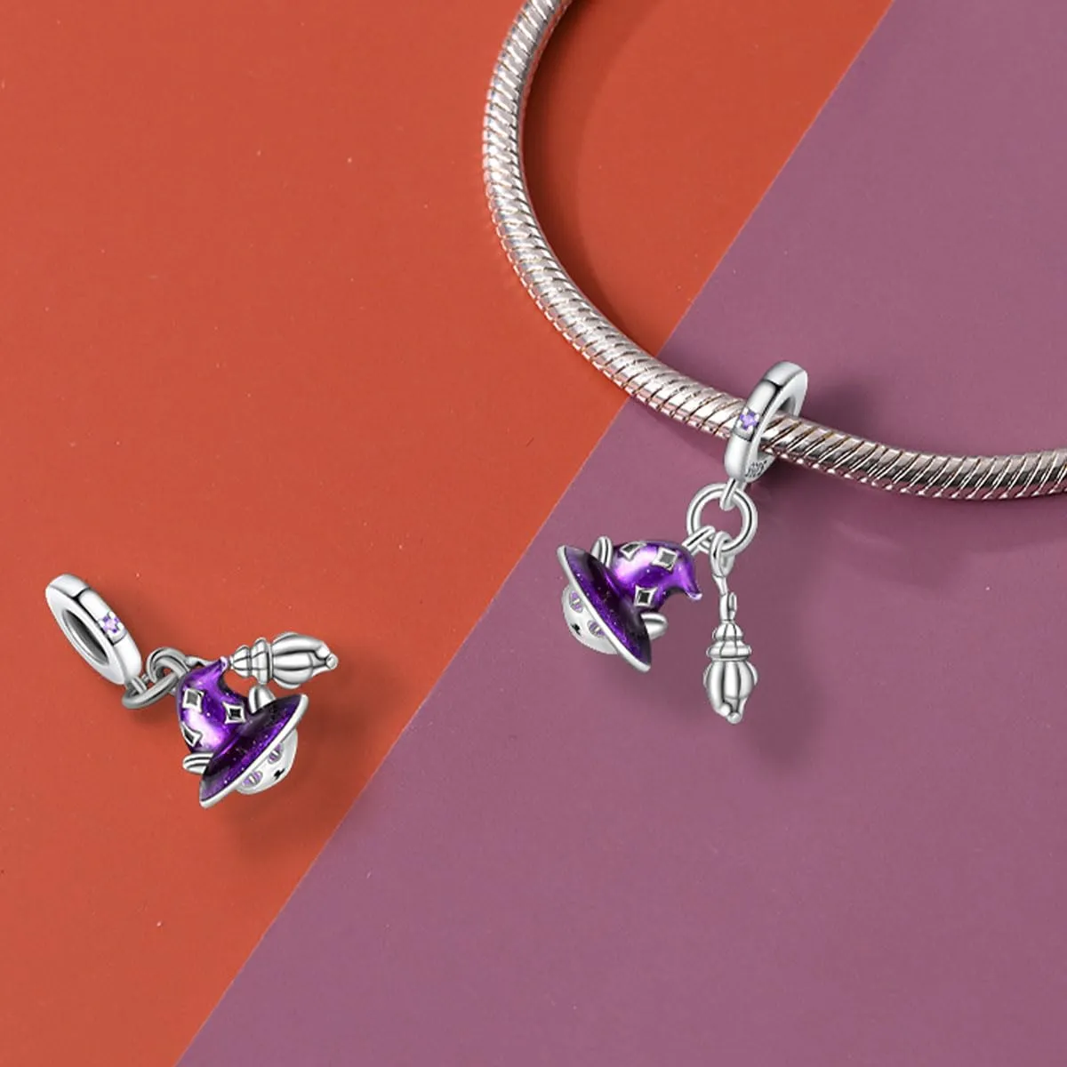 KUNSIR Bead Charm Ciondolo Argento Sterling 925 con Cubic Zirconia per Braccialetti e Collane Europei - immagine 2