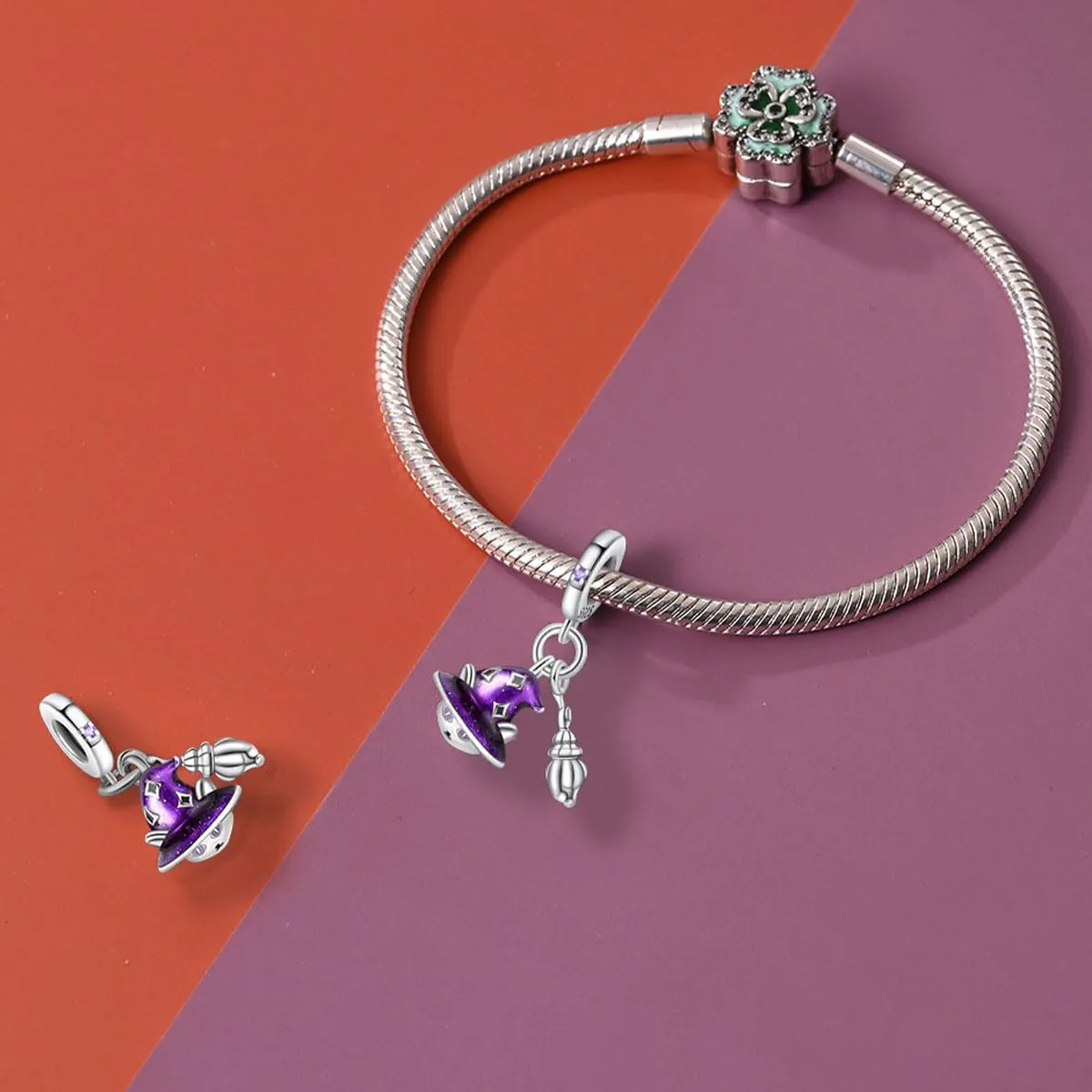KUNSIR Bead Charm Ciondolo Argento Sterling 925 con Cubic Zirconia per Braccialetti e Collane Europei - immagine 3
