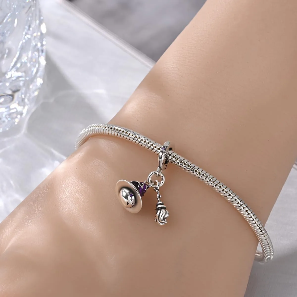 KUNSIR Bead Charm Ciondolo Argento Sterling 925 con Cubic Zirconia per Braccialetti e Collane Europei - immagine 4