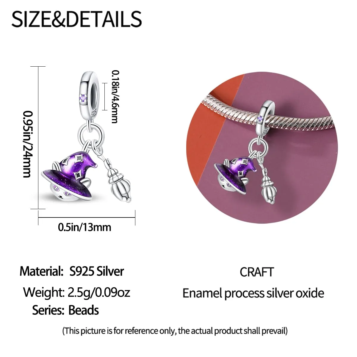KUNSIR Bead Charm Ciondolo Argento Sterling 925 con Cubic Zirconia per Braccialetti e Collane Europei - immagine 5