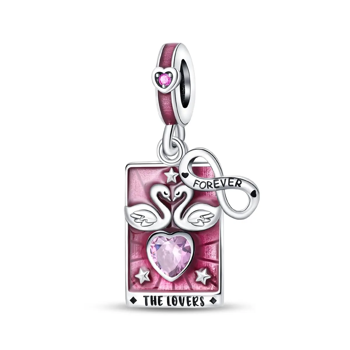 KUNSIR Ciondolo in Argento Sterling 925 con Cubic Zirconia per Braccialetti e Collane Europei - immagine 1