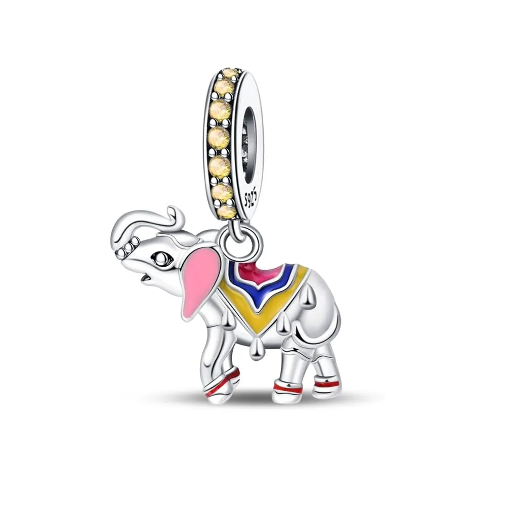 KUNSIR Bead Charm Ciondolo Argento Sterling 925 con Cubic Zirconia per Braccialetti e Collane Europei - immagine 1