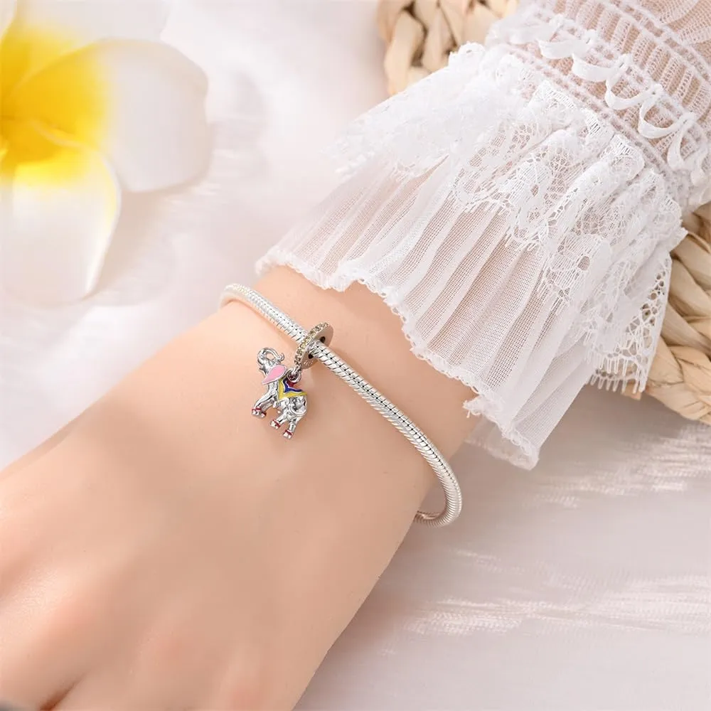 KUNSIR Bead Charm Ciondolo Argento Sterling 925 con Cubic Zirconia per Braccialetti e Collane Europei - immagine 4