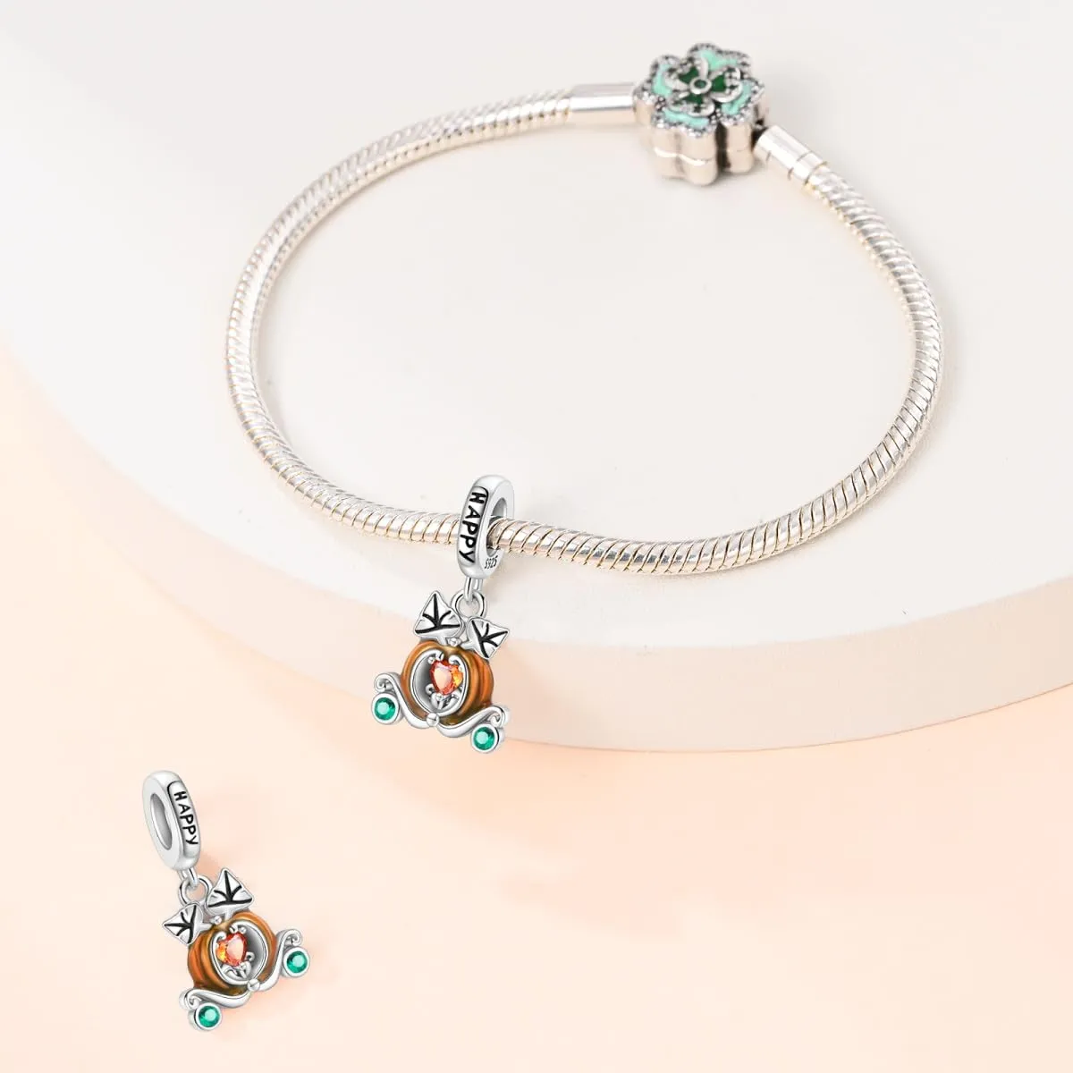 Pandach Bead Charm in Argento Sterling 925 con Cubic Zirconia, Compatibile con Braccialetti e Collane Europei - immagine 3