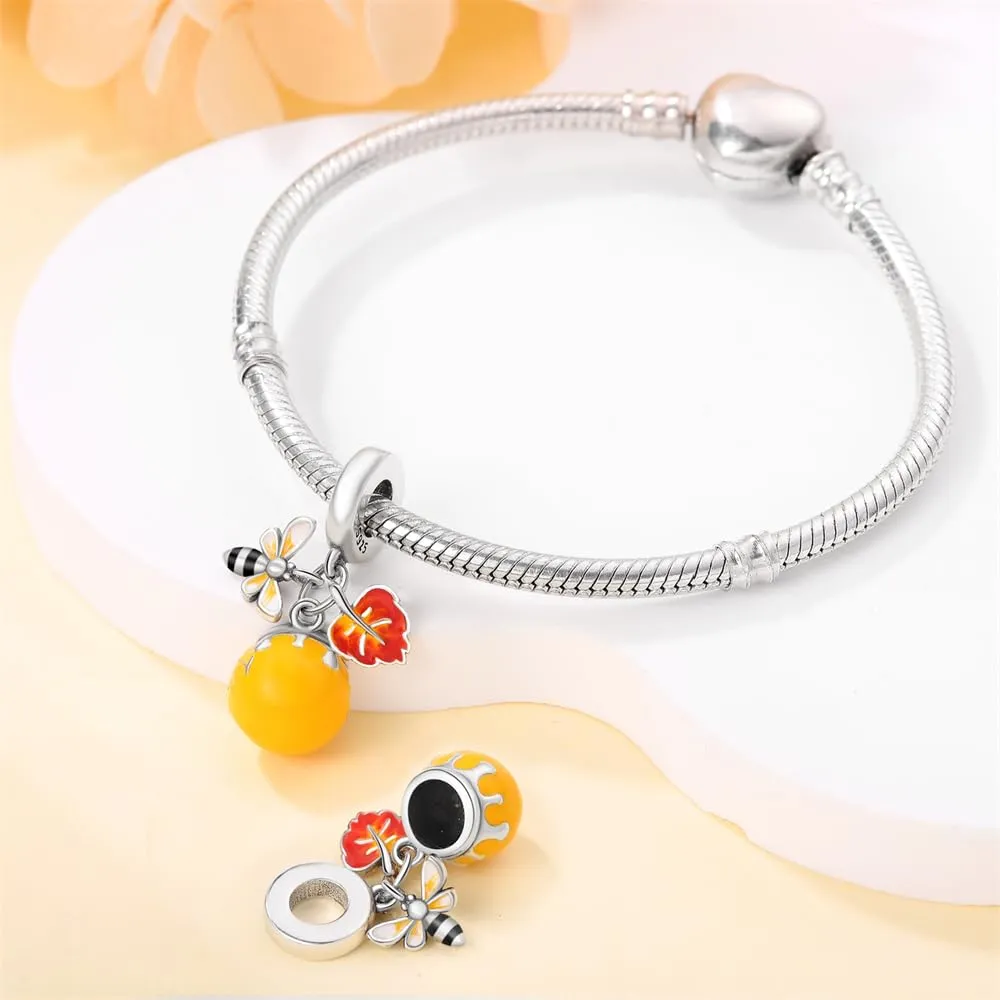Pandach Bead Charm Ciondolo Argento Sterling 925 con Cubic Zirconia per Braccialetti e Collane Europei - immagine 3