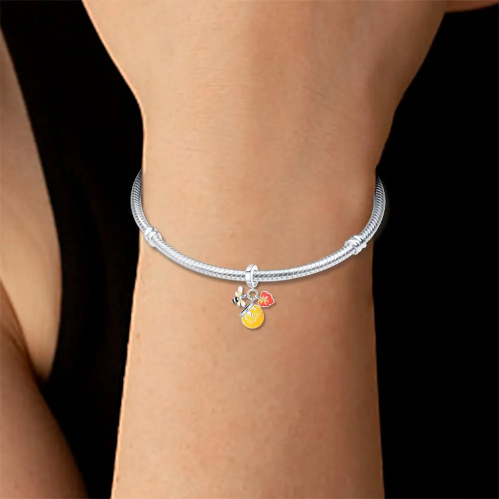 Pandach Bead Charm Ciondolo Argento Sterling 925 con Cubic Zirconia per Braccialetti e Collane Europei - immagine 4