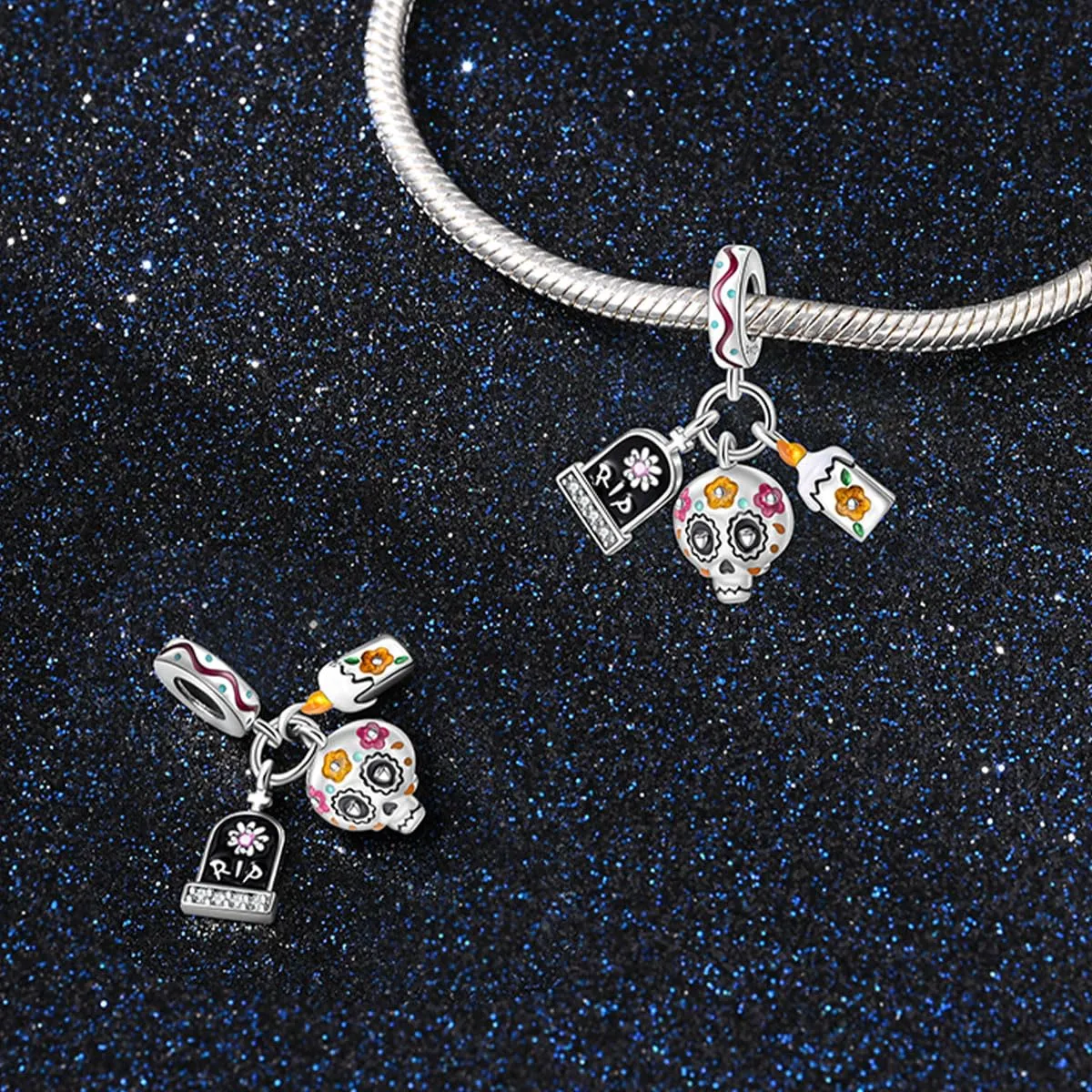 KUNSIR Ciondolo in Argento Sterling 925 con Cubic Zirconia per Braccialetti e Collane Europei - immagine 2