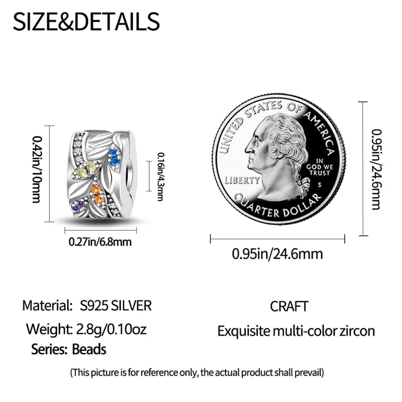 KUNSIR Bead Charm in Argento Sterling 925 con Cubic Zirconia per Braccialetti e Collane Europei - immagine 5