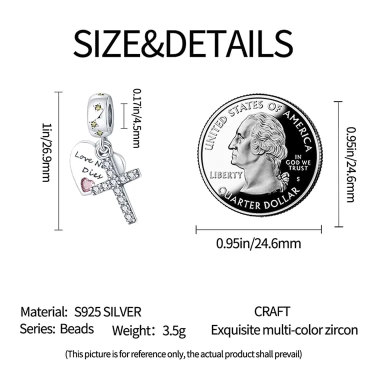 KUNSIR Bead Charm Ciondolo Argento Sterling 925 con Cubic Zirconia per Braccialetti e Collane Europei - immagine 5