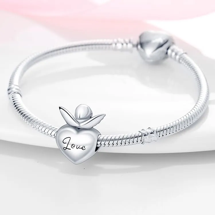 KUNSIR Bead Charm Ciondolo Argento Sterling 925 con Cubic Zirconia per Pandora Braccialetti e Collane Europei - immagine 3