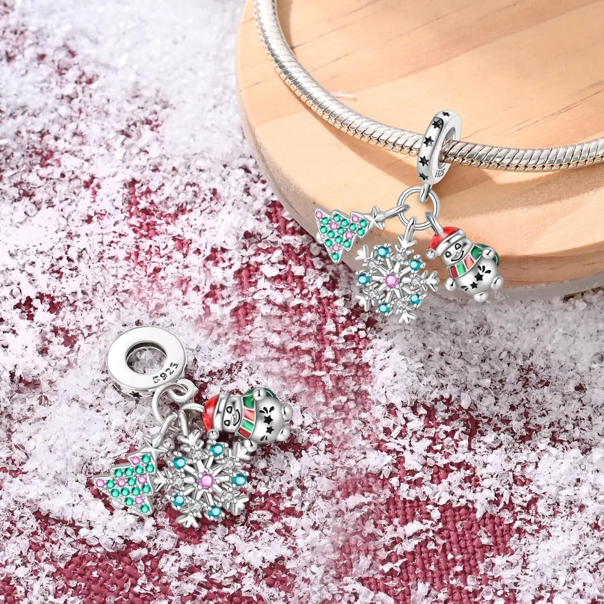Pandach Bead Charm in Argento Sterling 925 con Cubic Zirconia per Braccialetti e Collane Europei - immagine 2