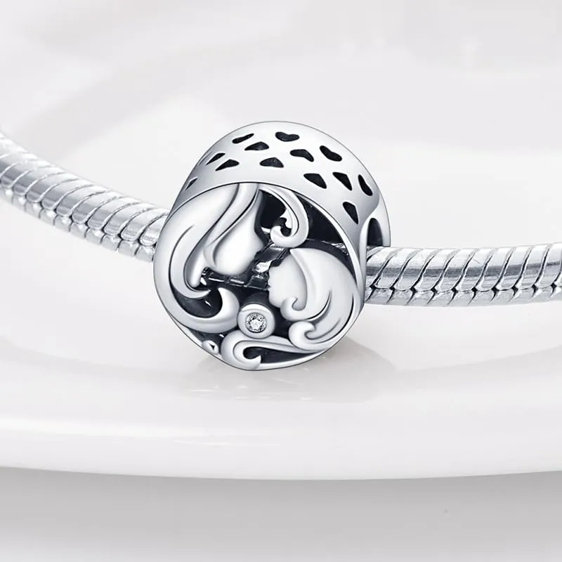 KUNSIR Bead Charm in Argento Sterling 925 con Cubic Zirconia per Braccialetti e Collane Europei - immagine 2
