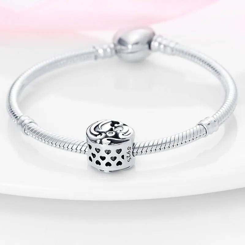 KUNSIR Bead Charm in Argento Sterling 925 con Cubic Zirconia per Braccialetti e Collane Europei - immagine 3