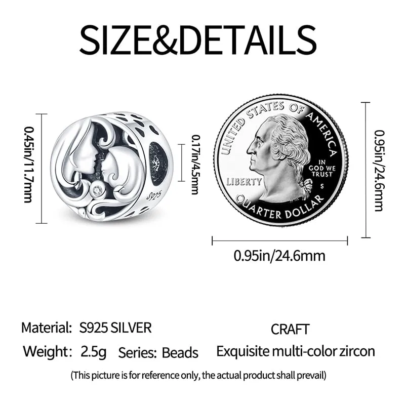 KUNSIR Bead Charm in Argento Sterling 925 con Cubic Zirconia per Braccialetti e Collane Europei - immagine 5