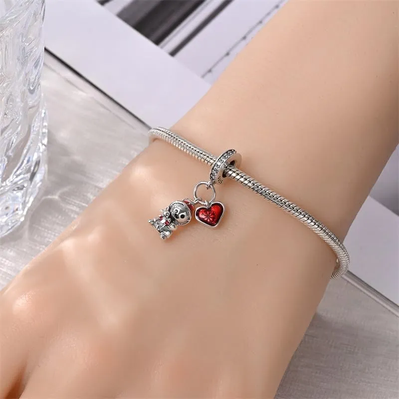 KUNSIR Bead Charm Ciondolo Argento Sterling 925 con Cubic Zirconia per Braccialetti e Collane Europei - immagine 4