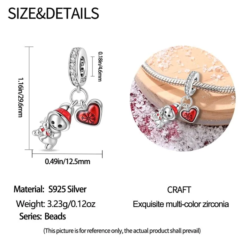 KUNSIR Bead Charm Ciondolo Argento Sterling 925 con Cubic Zirconia per Braccialetti e Collane Europei - immagine 5