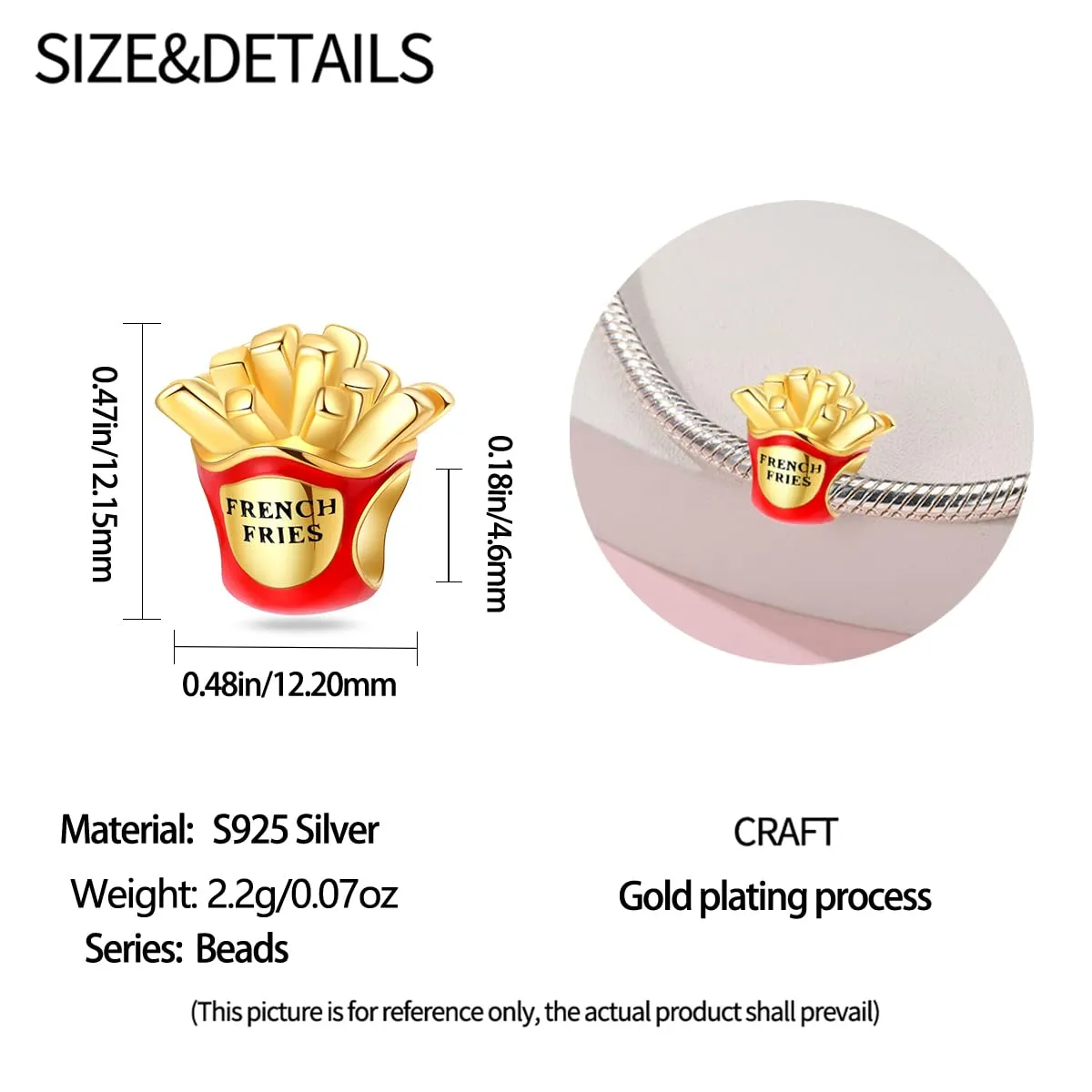 KUNSIR Bead Charm Ciondolo Argento Sterling 925 con Cubic Zirconia per Braccialetti e Collane Europei - immagine 5