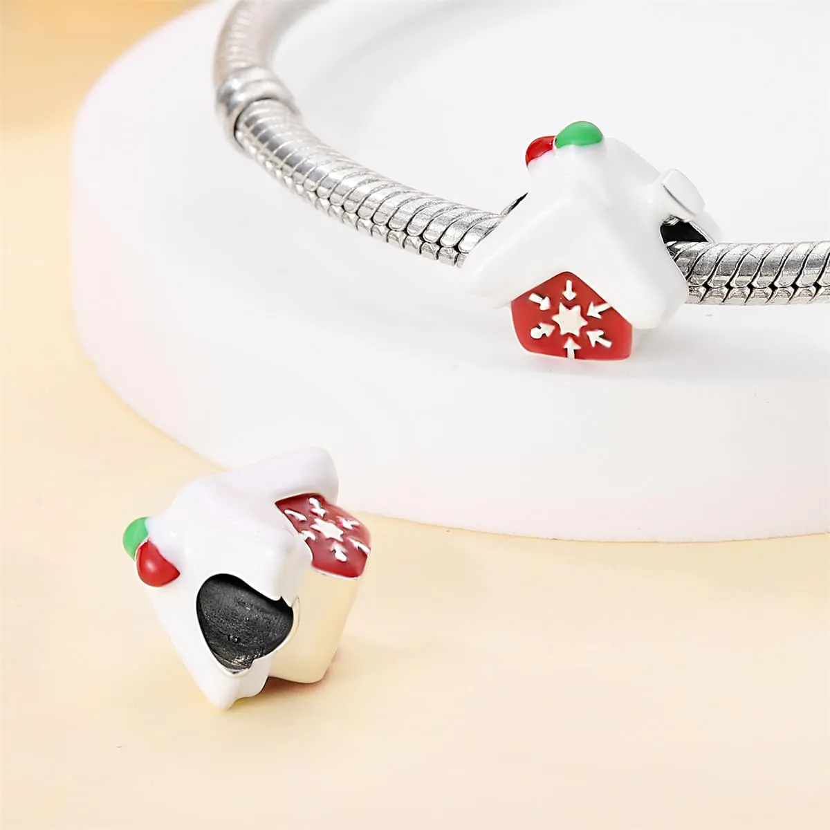 KUNSIR Bead Charm Ciondolo Argento Sterling 925 con Cubic Zirconia per Braccialetti e Collane Europei - immagine 2