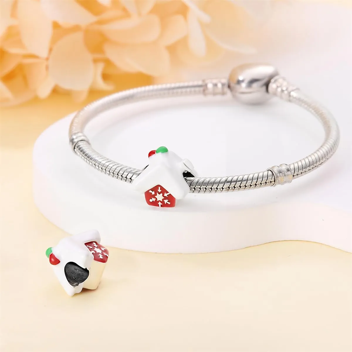 KUNSIR Bead Charm Ciondolo Argento Sterling 925 con Cubic Zirconia per Braccialetti e Collane Europei - immagine 3
