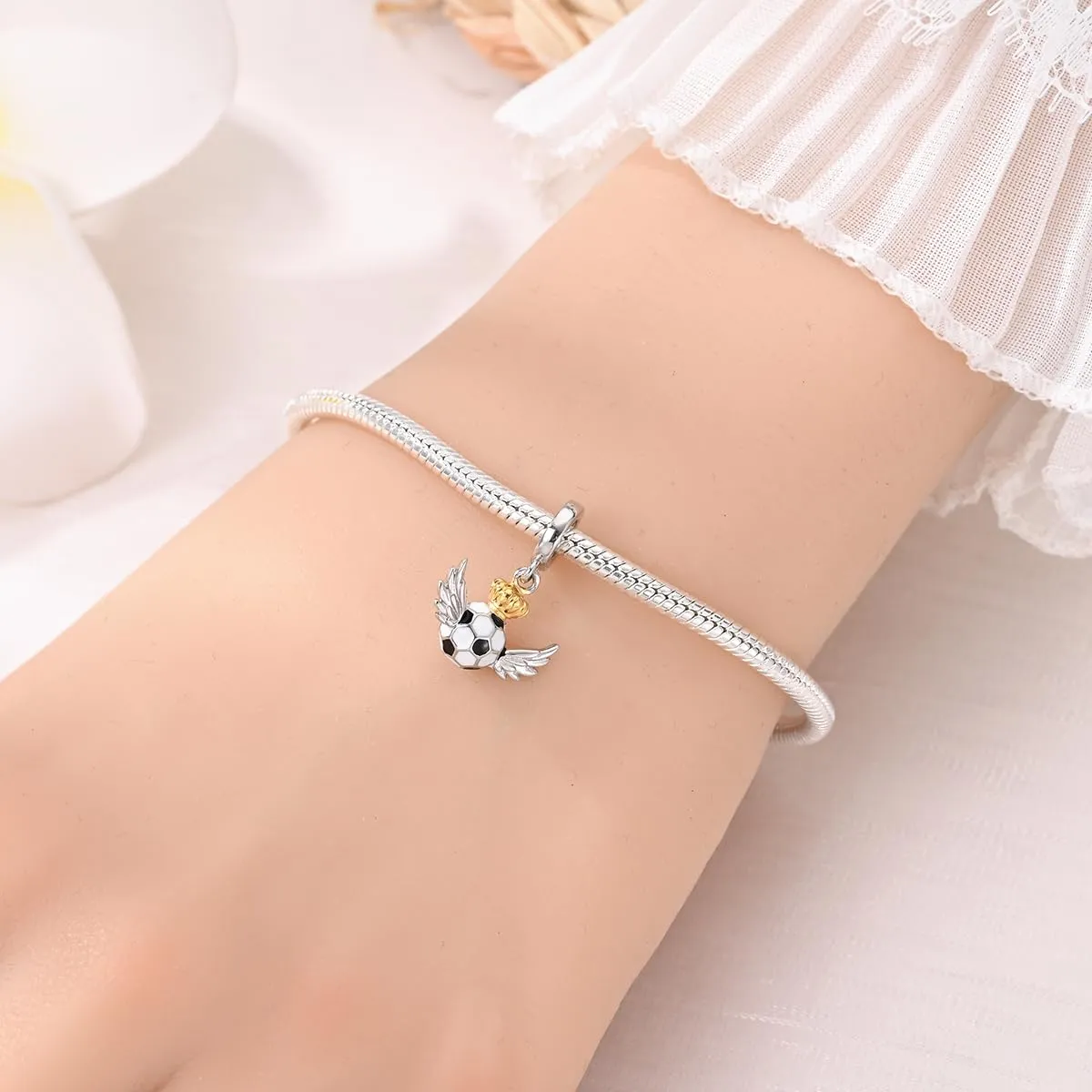 Pandach Bead Charm Ciondolo Argento Sterling 925 con Cubic Zirconia per Braccialetti e Collane Europei - immagine 4