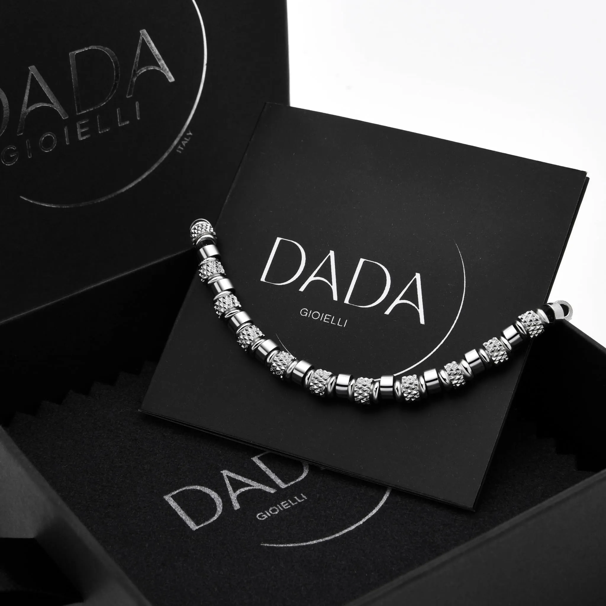 Dada Gioielli Bracciale con Pietre Naturali Argento Ematite Misura Regolabile 18,5+3 cm - immagine 7