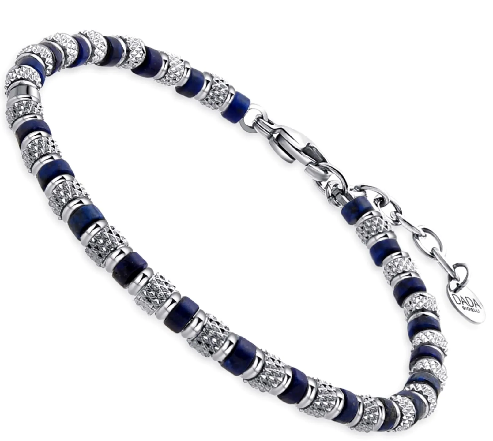 Dada Gioielli Bracciale con Pietre Naturali Blu Lapislazzuli Misura Regolabile 18,5+3 cm - immagine 1
