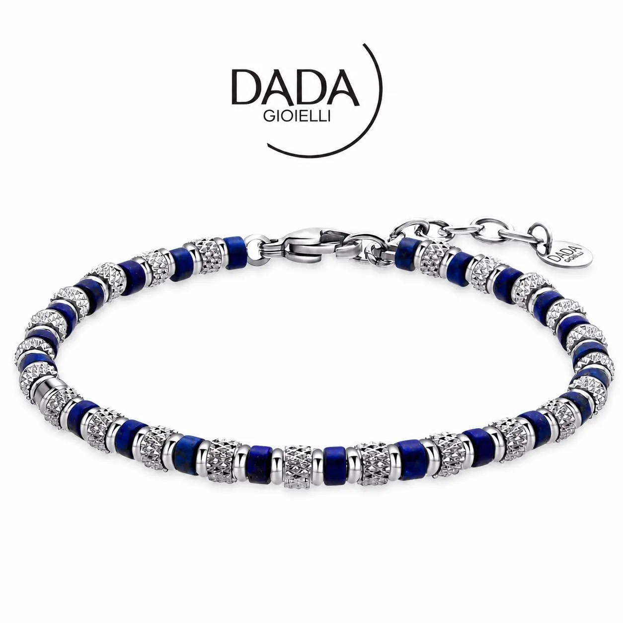 Dada Gioielli Bracciale con Pietre Naturali Blu Lapislazzuli Misura Regolabile 18,5+3 cm - immagine 6