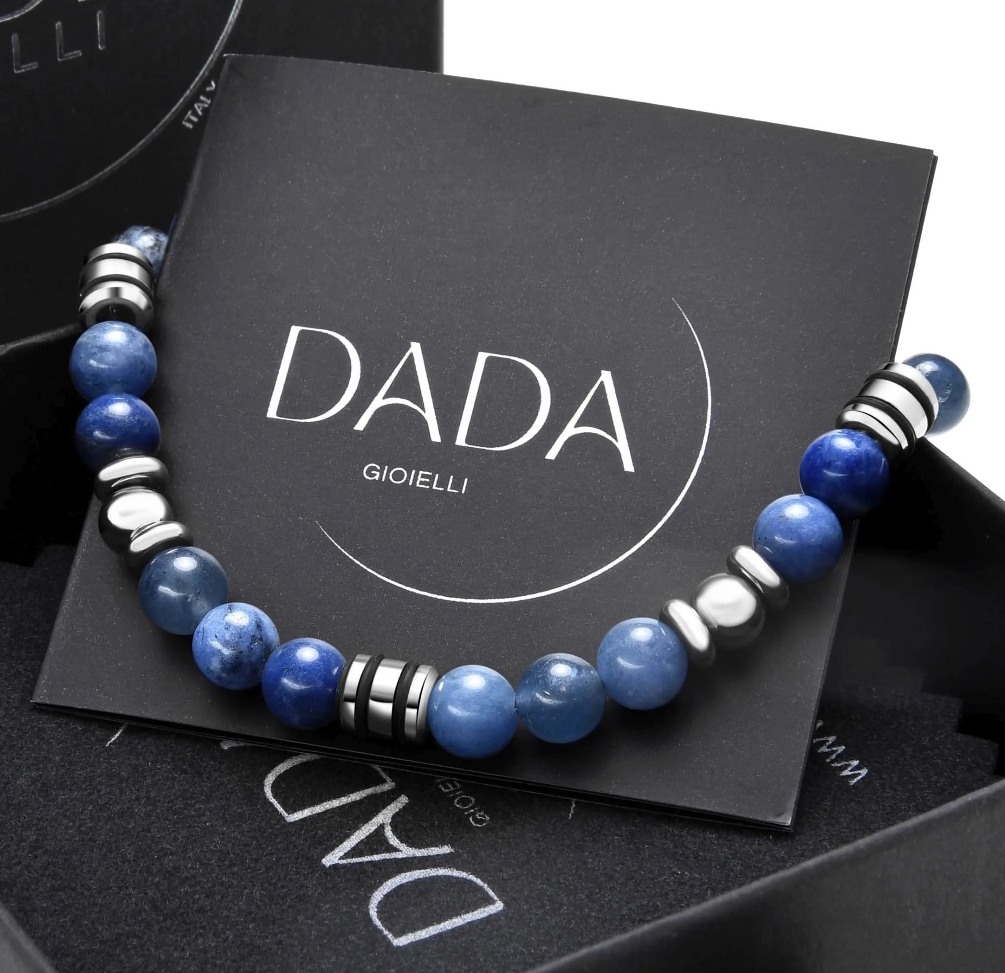 Dada Gioielli Bracciale Uomo in Pietra Naturale 6mm - Sodalite - immagine 5