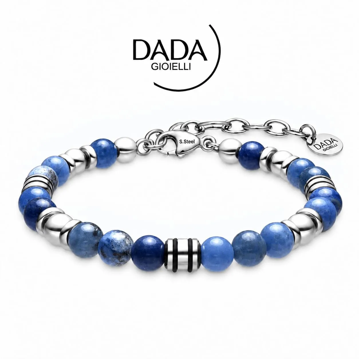 Dada Gioielli Bracciale Uomo in Pietra Naturale 6mm - Sodalite - immagine 6