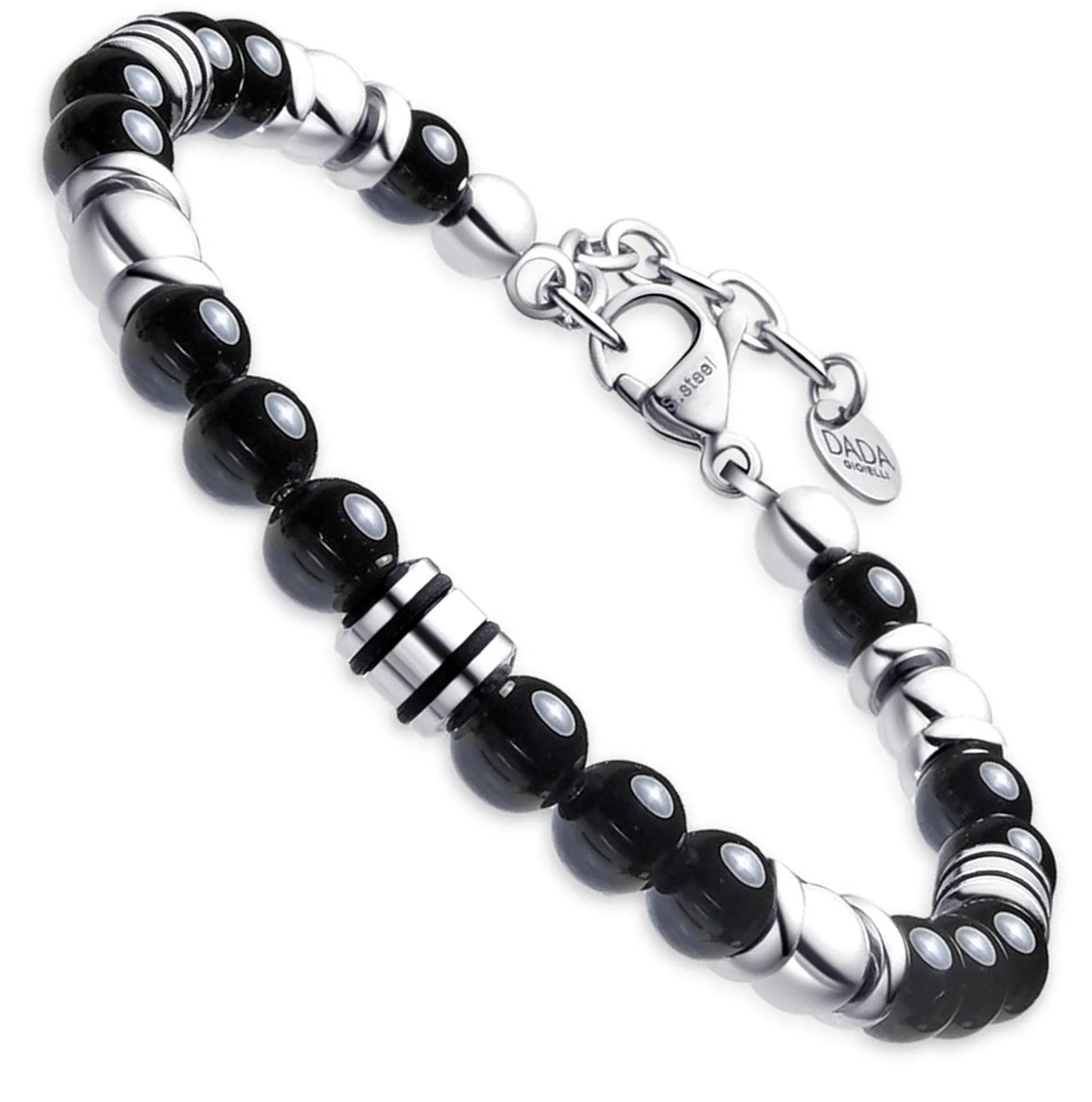 Dada Gioielli Bracciale Uomo in Pietra Naturale 6mm Agata Nera - immagine 1