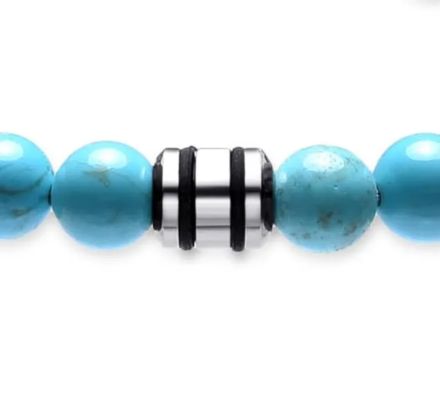 Dada Gioielli Bracciale Uomo in Pietra Naturale 6mm Aulite Turchese - immagine 8