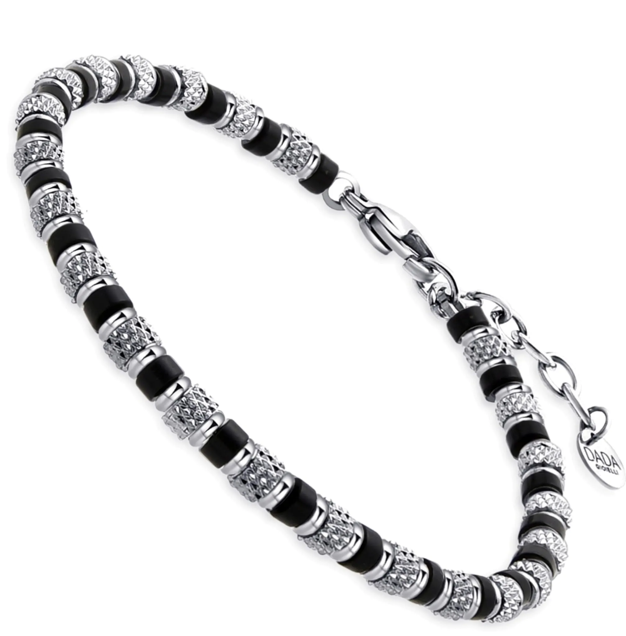 Dada Gioielli Bracciale con Pietre Naturali Nero Onice Misura Regolabile 18,5+3 cm - immagine 1